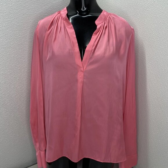 Zadig & Voltaire Women’s Tink Satin V-Neck Blouse Rubber Pink - Picture 1 of 12
